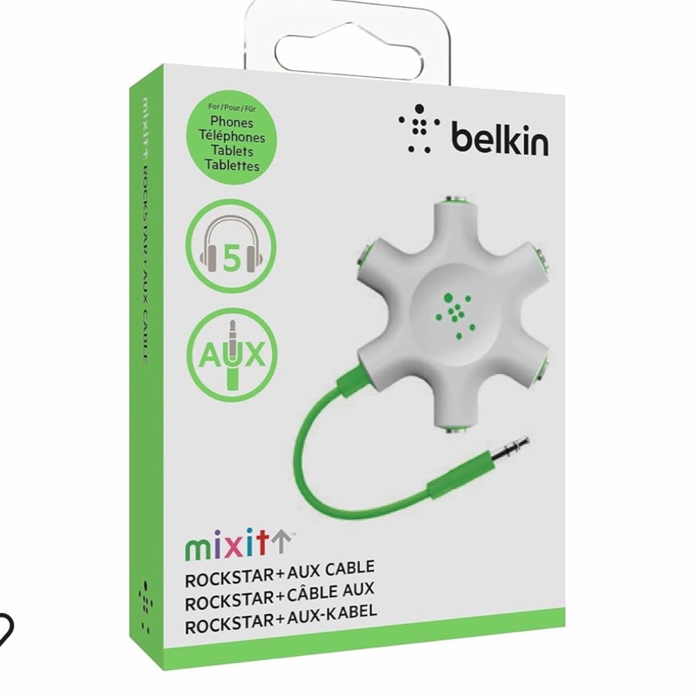 Belkin RockStar
5-Jack 3.5 mm Audio Headphone Splitter